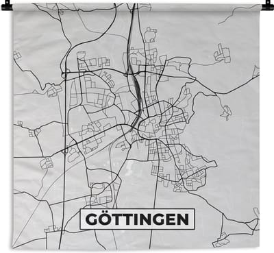 Wandkleed - Wanddoek - Kaart - Stadskaart - Duitsland - Göttingen - Plattegrond - 180x180 cm - Wandtapijt