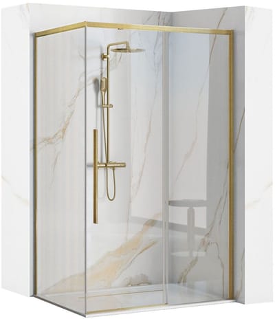Rea Solar 100X80 - 195Cm - Douchecabine - Rechthoek - Geborsteld Goud