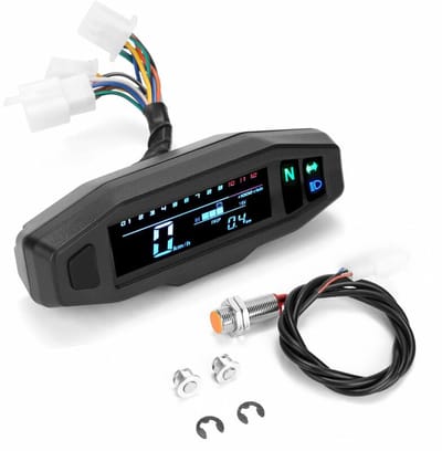 Geschikt voor Universele Mini Motorfiets Digitale LCD Snelheidsmeter Digitale Kilometerteller Elektrische Motorfiets Toerenteller