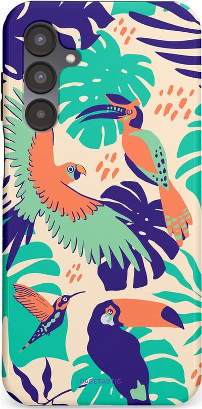 Casetastic Hoesje Geschikt voor Samsung A16 - Stijlvolle Beschermende Duo-layer Case - Tropische Vogels