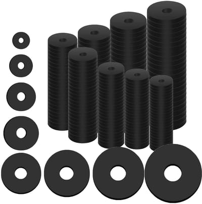 Rubber O-ringen Set van 160 Stuks, Plat, Diverse Diameters 10-30mm, Slijtvast en Waterdicht voor Schroefverbindingen