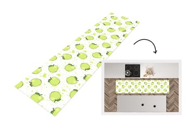 Keukenloper - Loper keuken - Waterverf - Appel - Groen - Patronen - 200x50 cm - Keukenloper vinyl