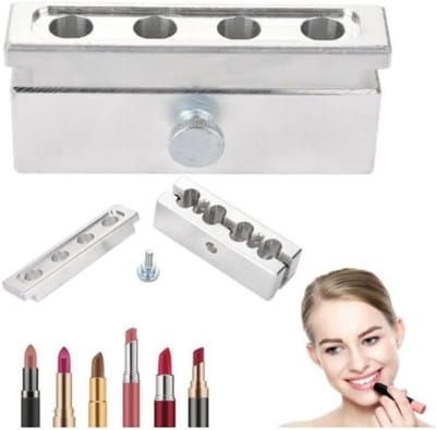 Lippenstiftvorm met 4 vakken voor lippenstift en lippenbalsem - DIY Gereedschapsset van aluminiumlegering