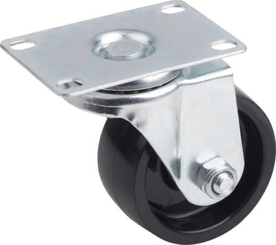 Zwenkwiel met plaat - Transportwiel meubelwiel - Zware lasten verplaatsen - 100 kg draagkracht - 75 mm wiel 91x62 mm