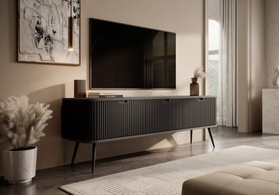 Meubella - TV-Meubel Zakari - Zwart - 168 cm