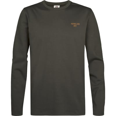 Petrol Industries - Heren Katoen T-shirt met lange mouwen miller - Grijs - Maat S