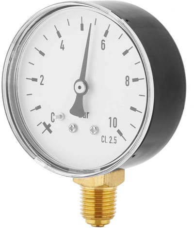 Lucht Olie Water Manometer 1 4 Inch NPT 0 10 Bar Side Mount Metalen Luchtmeter Drukmetervoor Luchtcompressor - Industriële Toepassing Luchtmeter