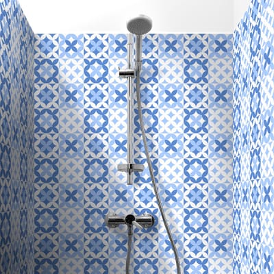 Zelfklevende tegelmuurstickers voor keuken en badkamer - 30 Leonia Azulejos cementtegelstickers - 30 stickers 20x20cm