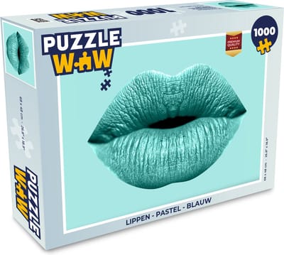 Puzzel Lippen - Pastel - Blauw - Legpuzzel - Puzzel 1000 stukjes volwassenen