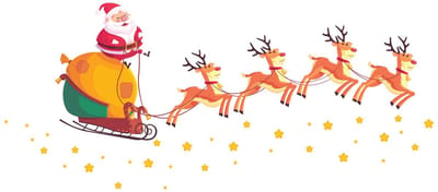 Kerststicker met de Kerstman, rendieren en magische sterren - Kerststickers - feestdecoraties - 60x90cm