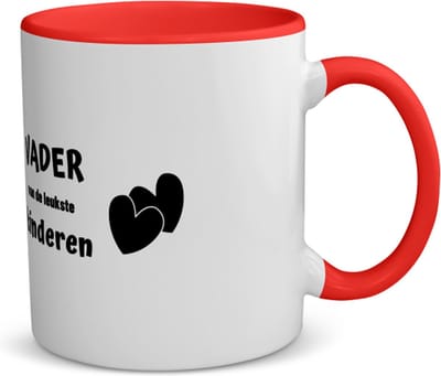 Akyol - vader van de leukste kinderen koffiemok - theemok - rood - Vader - de leukste papa - vader cadeautjes - vaderdag - verjaardag - geschenk - kado - 350 ML inhoud
