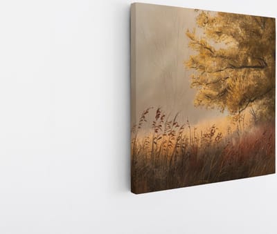 Saammp Canvas Schilderij - Gele Boom - Bloemen - Landschap - Natuur - 20x20 - Foto op canvas - Wanddecoratie - Muurdecoratie Woonkamer - Slaapkamer decoratie - Canvas Print