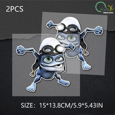 Autocollants Voiture Autocollants Moto Dessin Animé Grenouille Folle Drôle Accessoires Décoratifs, pour Couvrir leséraflures PVC Imperméable 15x13.8cm
