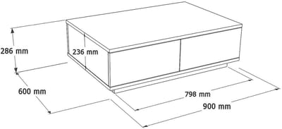 Vente-unique Salontafel met 2 deurtjes - Naturel en Beige - LOTULA