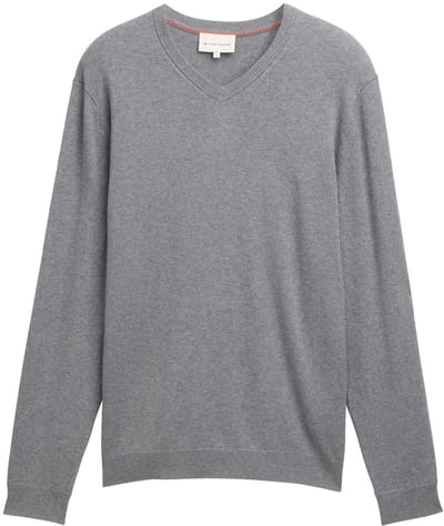 Tom Tailor - Gebreide trui met kasjmier - Maat S - classic dark grey melange