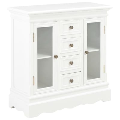 vidaXL - Dressoir - 70x28x70 - cm - massief - grenenhout - wit