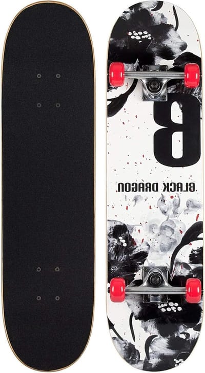 Skateboard - Streetboard Longboard - Straat Gebruik - Dubbele Kicktail - 79 x 20 cm - Zwart