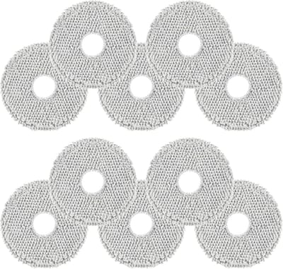 10 Stuks Dweilmop gescht voor Dreame L20/X40/X50 Ultra Complete, L10s/L10/L40s/L10s Pro/L40/L50 Ultra,für Mova E30 Ultra/P50 Pro Ultra Robotstofzuiger, Microvezel, Zacht,Wasbaar en Herbruikbaar