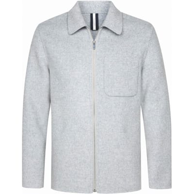 Overshirt Profuomo grijs effen wol