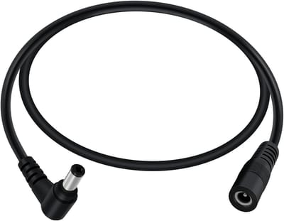 Extensionkabel 90 graden 5 meter voor 12V 24V LED-strips, DVR en CCTV-camera's met 5.5 mm x 2.1 mm aansluiting
