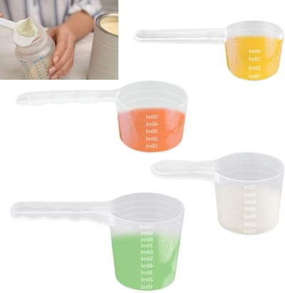 Set van 4 Heldere Plastic Maatlepels met Schaalverdeling, 40ml/50ml/70ml/100ml, Perfect voor Eiwitten, Poeders en Vloeistoffen