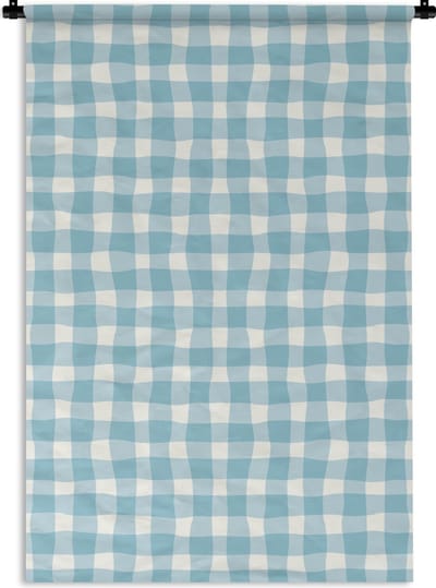 Wandkleed - Wanddoek - Pastel - Blauw - Patronen - 60x90 cm - Wandtapijt