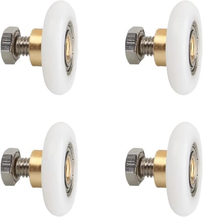 SnelShoppen - 4 Stuks Douche Deurraderen, Douchecabine Wielen, Pulley Runner, Geschikt Voor Badkamer Schuifdeuren (20mm)