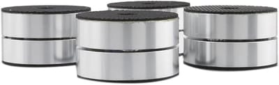 Luidspreker Isolatie Voetjes - Vibratie Dempers - Audio Verbetering - Aluminium Constructie - 40 x 23mm - Zilver