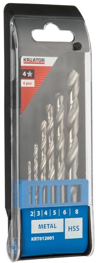 Kreator Boorset KRT012001 - Hss-boorset Ø 2-3-4-5-6-8mm - 6 st.