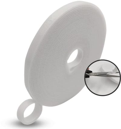 Klittenbandbinders voor Kabelbeheer - Herbruikbare Kabelorganizer met Klittenbandsluiting, 10 mm Breed, 10 m (Wit)