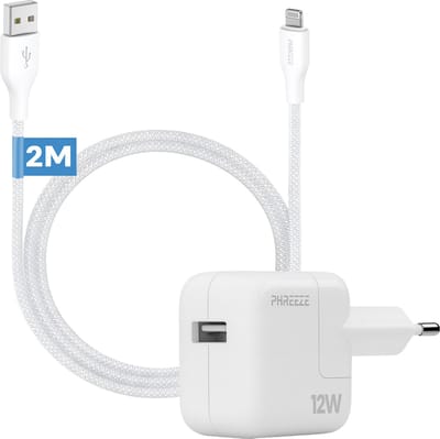 Phreeze usb stekker geschikt voor iPhone iPad met Lightning kabel 2 meter - Usb oplaadstekker en oplaadkabel