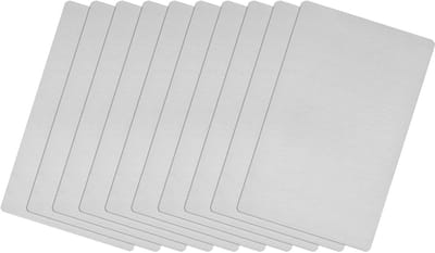 10x Lege Rechthoekige Metalen Platen van RVS voor Gravure en Naamplaatjes