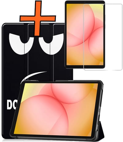 Hoesje - Geschikt voor Samsung Galaxy Tab A11 - Met Screenprotector - Trifold Bookcase - Hard Cover - Hardcover Book Case - Tablet Hoes - Don't Touch Me