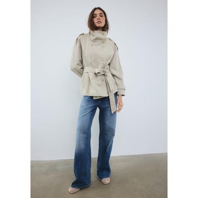 Stradivarius Trench met opstaande kraag  Beige XS