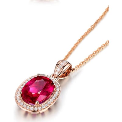 POMOiii Nieuwe Duif Bloed Rood High-end Temperament Mode Ovale Rode Toermalijn Kleur Hanger Vrouwelijke Ketting Voor Vrouwen Charme bruiloft Verloving