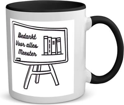 Akyol - bedankt voor alles meester koffiemok - theemok - zwart - Meester - meester - leraar - 350 ML inhoud