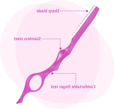 Haar snijden met vervangbare scheermesjes | RVS haardressersmes voor salons en thuisgebruik | Professionele haarverzorging in stijl (Roze)