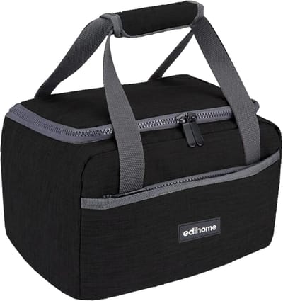 SnelShoppen - Isolerende Koeltas - Lunch Tas - 8 Liter - Thermische Lunch Box - Insulated Lunch Box - Zwart - Ideaal voor Werk, Camping en Reizen