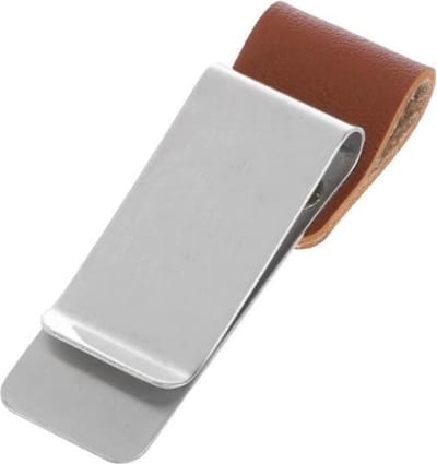 DrPhone Pen Loop – Handgemaakte Notebook lederen pennenhouder met roestvrij stalen Clip - Geschikt voor iOS Pencil / Surface Pen / Samsung Pen - Bruin