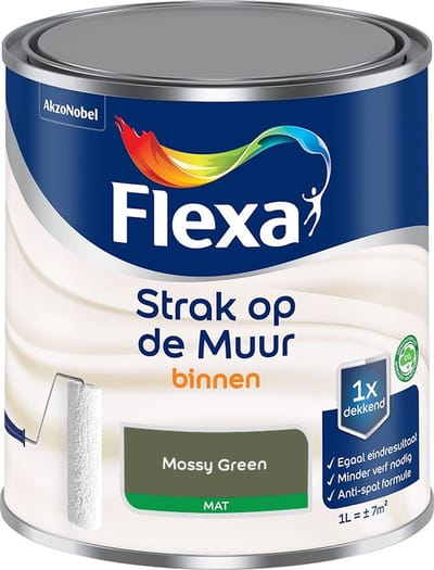 Flexa - Strak Op De Muur Binnen Mat - Mossy Green - Mengverf - 1 L