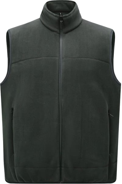 ALLTHEMEN Heren Fleece Vest - Opstaande Kraag en Ritszakken - S