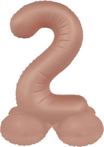 Folat - Staande folieballon Cijfer 2 Vintage Rose - 72 cm