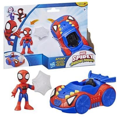 Hasbro Spidey and his amazing friends 3 in 1 Spidey Web Crawler Vehicle Actiefiguren en superhelden