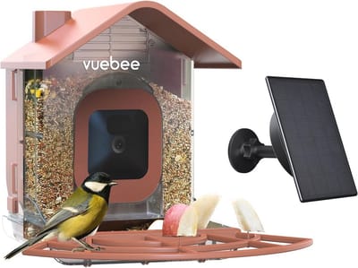 Slimme Vogelvoeder met Camera Bevestigingskit en Zonnepaneel voor Buiten gebruik