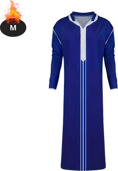 Nivard Islamitische Kleding - Djellaba Heren - Moslim Kleding - Arabisch Mannen Kaftan - Alhamdulillah - Blauw M