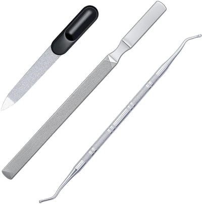 Dailygoods- Nagelvijl Roestvrij Staal - Nagelverzorging Set - Dubbelzijdige Teennagellifter - 3 Stuks - Multifunctioneel - Eenvoudig in Gebruik - Nagelverzorgingsset