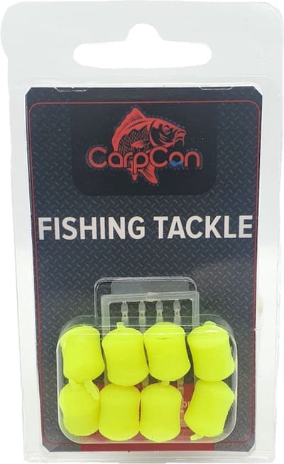Slow Sinking Dumbell - Geel - 14mm - Yellow Banana - 8 stuks - Inclusief Hair Stoppers - Plastic Aas - Karper Vissen