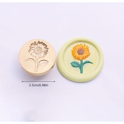 Têtes en laiton pour cachet de cire en relief, Série Botanique Têtes pour cachet de cire Sunflowers