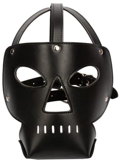 Nooitmeersaai - Hoofdmasker met mond rooster - PU leer - Zwart - Verstelbaar
