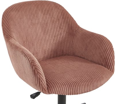 Vente-unique Bureaustoel - Ribfluweel - Roze - MARENZIA